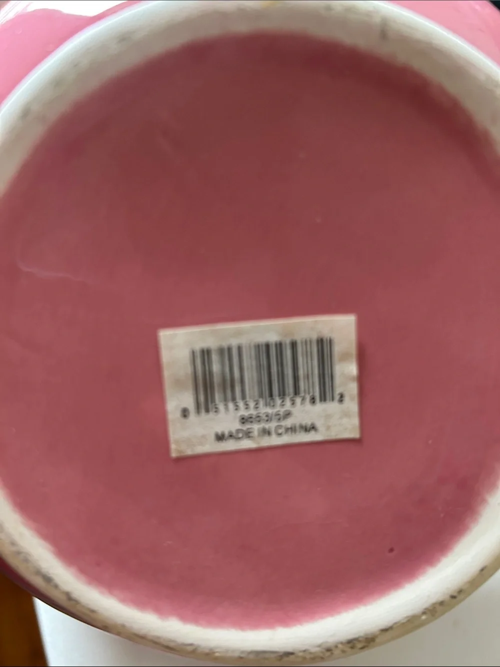 Pink Embossed Floral Ceramic Bowl